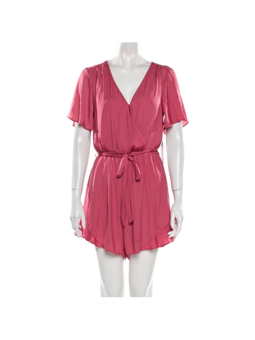 ASTR Pink Wrap Front Short Romper